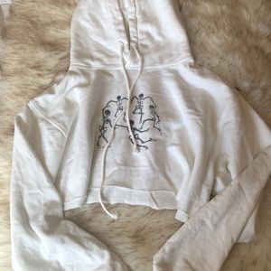 Brandy Melville skeleton cropped hoodie